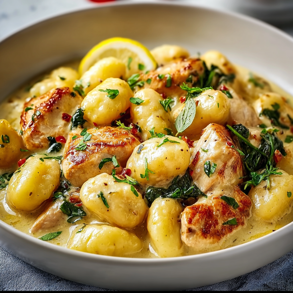 Lemon Chicken Gnocchi &ndash; Creamy, Cozy One-Pot Dinner Magic