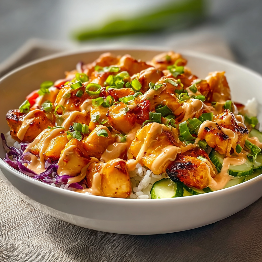 Crunchy and Creamy Bang Bang Chicken Bowl Recipe for Flavor Lovers