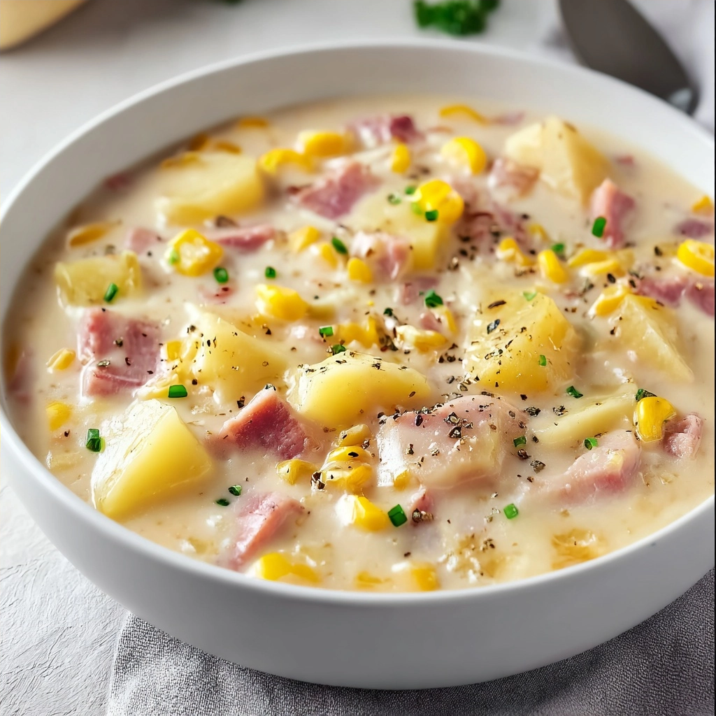 Creamy Ham Potato Corn Chowder